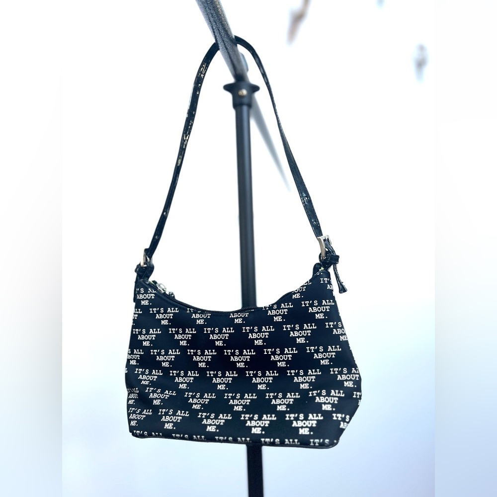 Small Black "It's All About Me" Shoulder Bag
